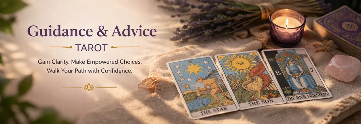 Tarot cards spread for a guidance and advice reading by Mystic Poonam